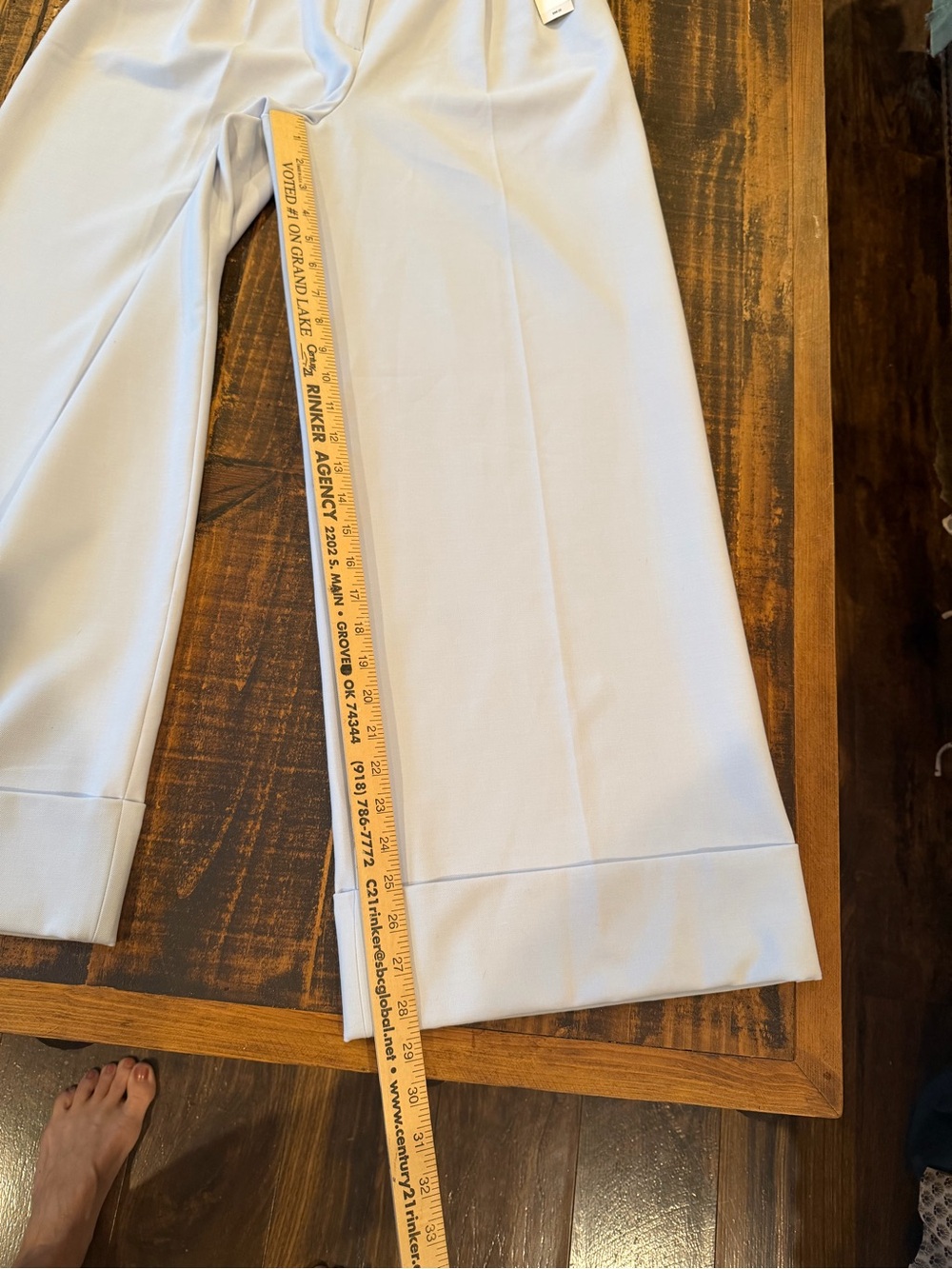 Express Wide Leg Trousers Light Blue - Picture 2 of 9